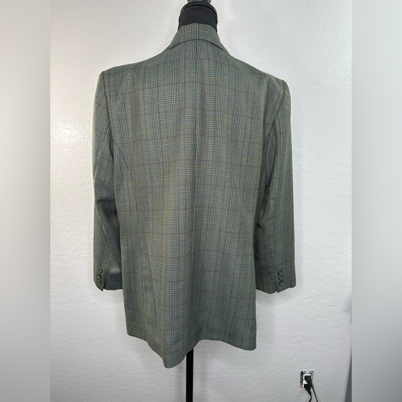Pendleton Women's Blazer 100 virgin wool Green plaid 2 button Sz 16 - Picture 4 of 10